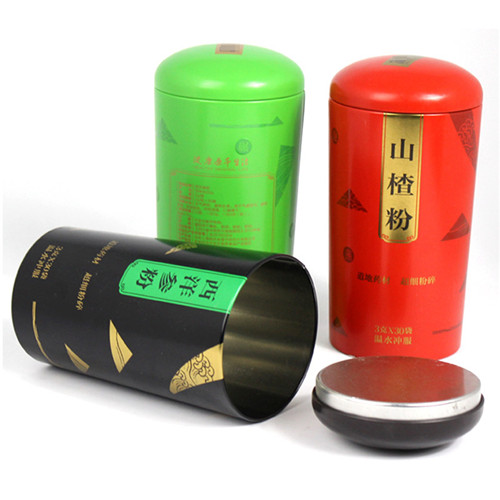 西洋參粉鐵罐；圓形山楂粉包裝罐定制