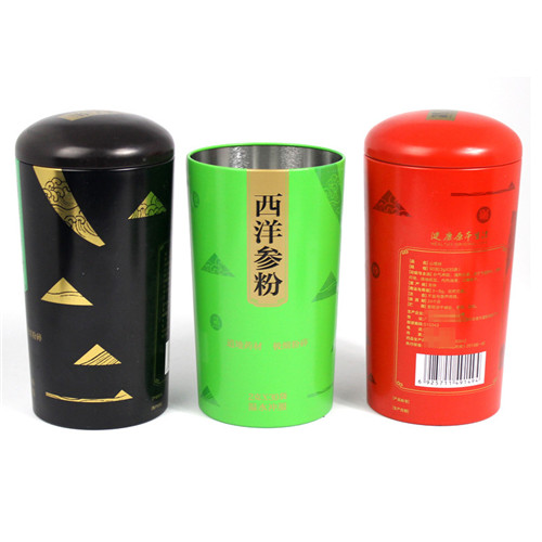 西洋參粉鐵罐；圓形山楂粉包裝罐定制